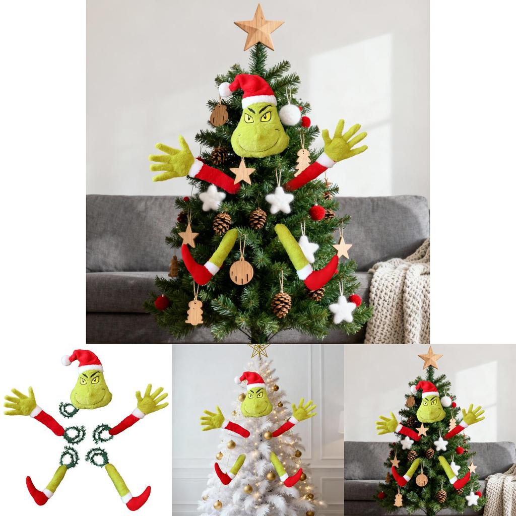 Christmas Plush Grinch Toy With Plush Material For Holiday Decor And Gift Giving