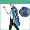 Halloween Dinosaur Costume Cape For Kids Dragon Dress Up Hooded Cloak Spiky Dinosaur Scales Design