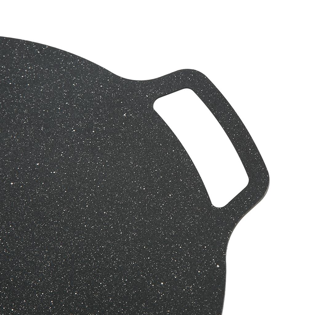 Grill Plate Stick Proof Round Prevent Greasy Portable Barbecue Frying Plate with Dual Handle for Camping Picnic