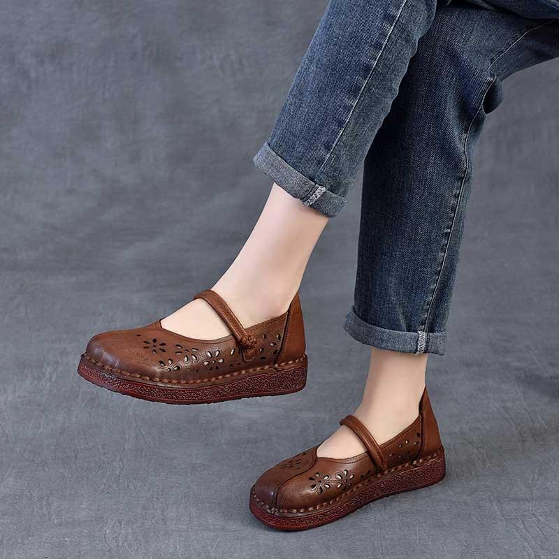 Fashion GKTINOO Women Loafers Spring Genuine Leather Comfort Flat Mother Shoes Slip-On Footwear Fashion Female Footwear Zapatos De Mujer