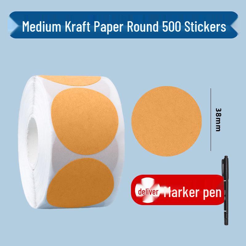 Writable Kraft Paper Label Stickers with Matte Self-Adhesive Backing