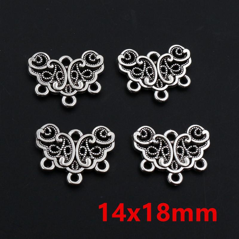 20pcs Alloy Metal Boho Charms Connector Pendants Vintage Style Antique Silver Plated Craft DIY Jewelry Making Accessories
