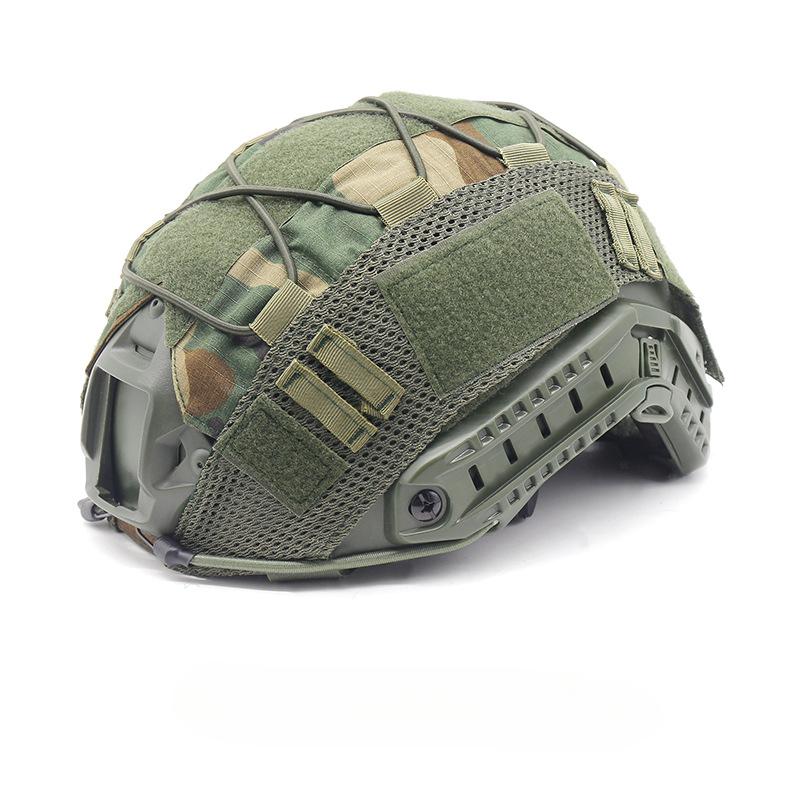 Tactical Helmet Cover Camo Cloth Cover for Airsoft Fast Helmet with Velcro, Nylon Loops & Shock Cord for Military-Without Helmet