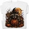 Raccoon Pumpkin Juice Moon Bats T-Shirt Autumn Raccoon Harvest Tee 3