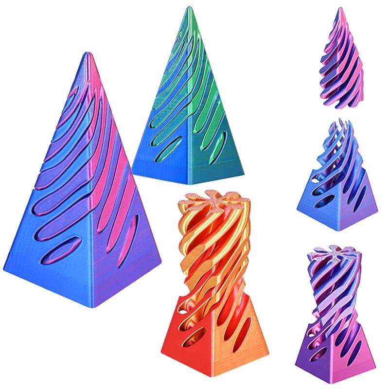 11CM 3D Printed Spiral Fidget Toys Decompression Spinning Three-Dimensional Structure Fingertip Dual Color Stress Relief Toy