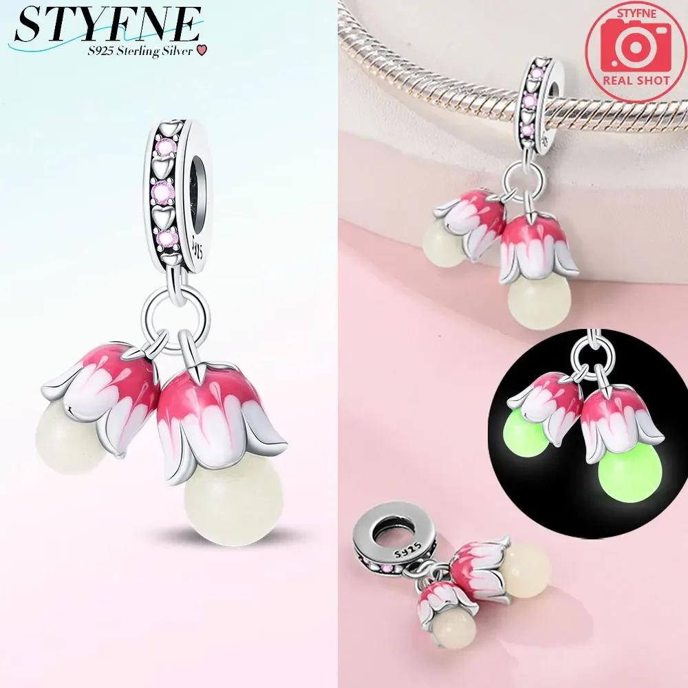 Fit Charms For Original Bracelets Diy Rose Daisy Tulip Charm Beads 100% Copper Jewelry Making Necklace For Women Gift