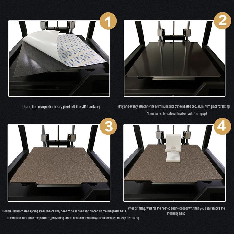 Double-Sided PEI Coated Magnetic Spring Steel Sheet with Voron Aluminum Heated Bed Plate