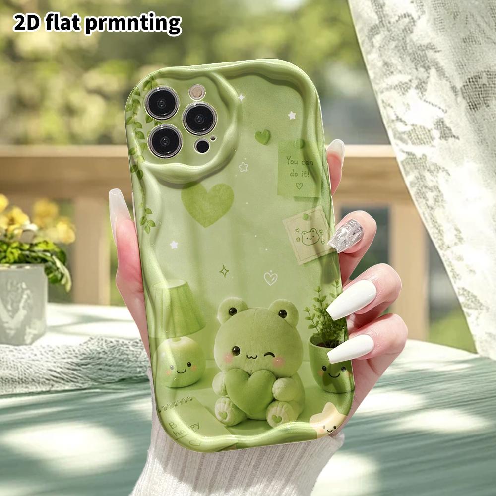 Phone Case: 2D Flat Design Suitable for iPhone 18 17 16 15 14 13 Pro Protective Case, Little Frog Desk, Perfect Christmas and Halloween Holiday Gift