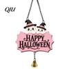 Whimsical Room Decor for Girls Halloween Cute Witch Hat Ghost Door Sign, Wooden Hanging Decoration, Vintage Style Seasonal Sign Doorbell