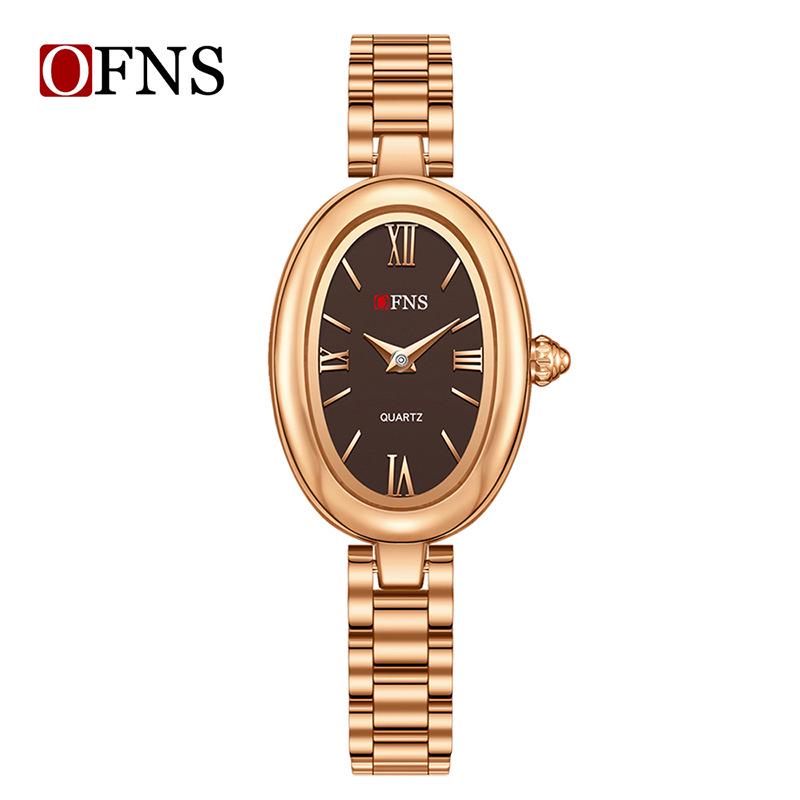 OFNS Women's Vintage Oval Waterproof Quartz Watch - French Minimalist Fashion Hot Seller