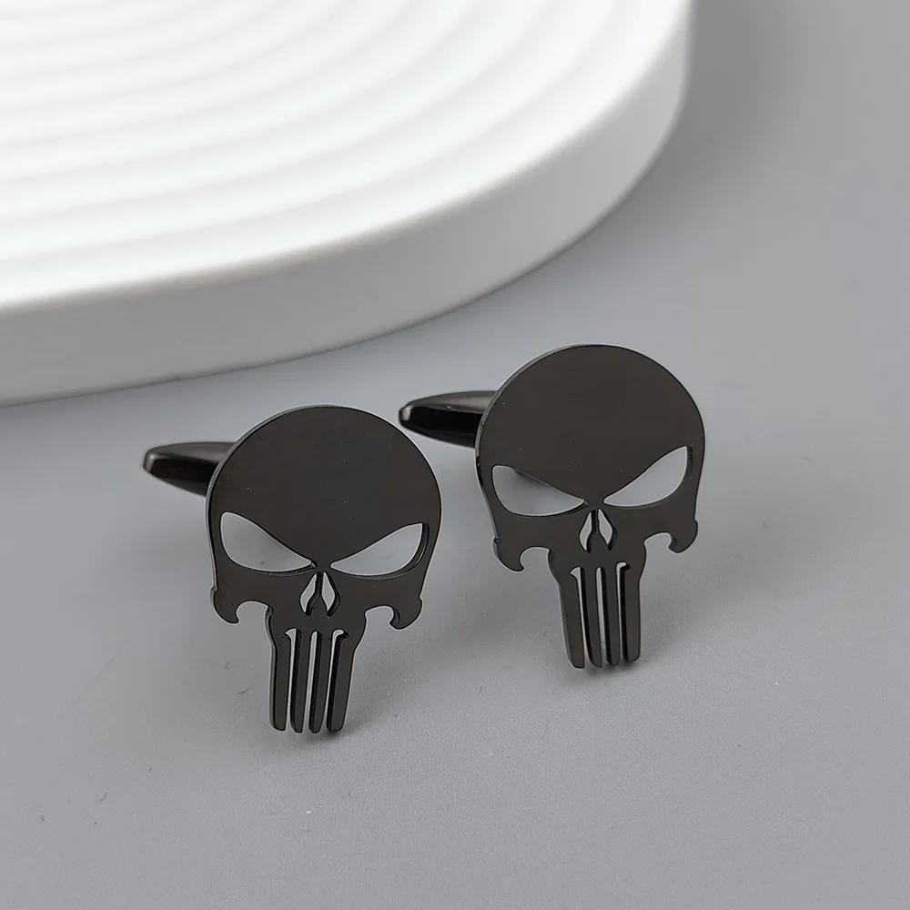 Stainless Steel Skull Man Cufflinks Vintage Personalized Design Jewelry Skeleton Cuff Links Party Shirt Sleeve Buttons