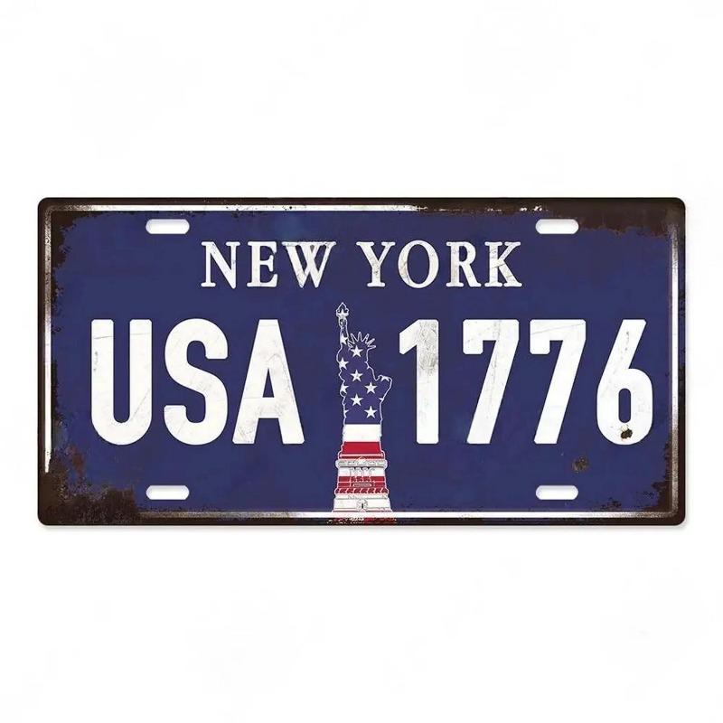 Retro Car 2D Metal Sign, Aluminum Wall Decor 15x30cm