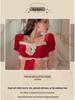 Yi Yue Sexy Christmas Lingerie: Open-Crotch Bodysuit with Tempting Hollow Design, Quick-Release Feature - Style 8836