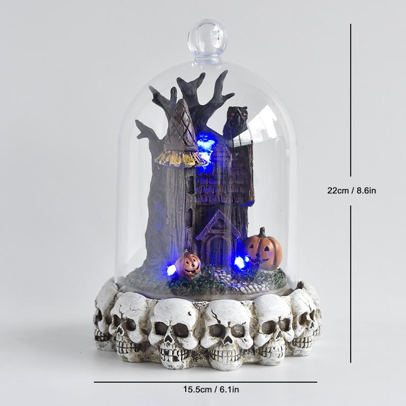 1Halloween Couple Skeleton Resin Crafts Ornament Halloween Ghost House Abstract Desktop Decoration Figurines Statues Decor