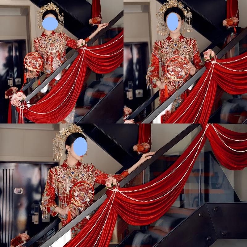 Double Happiness Stair Handrail Decoration for Weddings