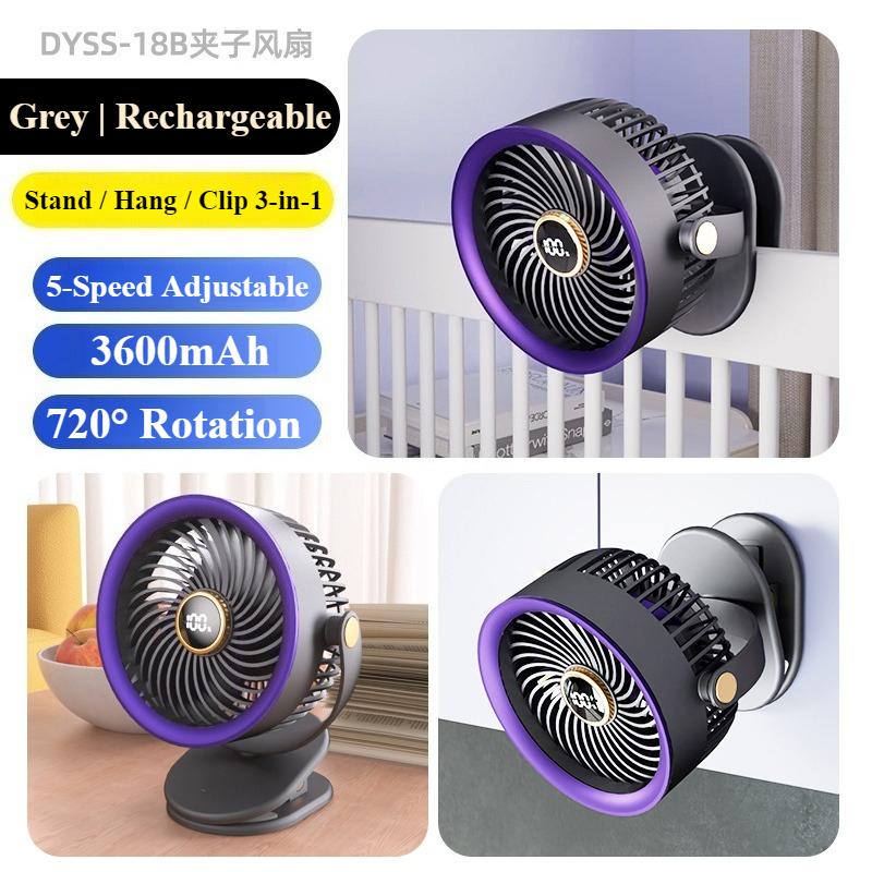 

Eary Portable Octopus Stroller Fan Auto Oscillation 100 Speed Wind Rechargeable 4000mAh Hand-Safe Outdoor Handheld Octopus Fan