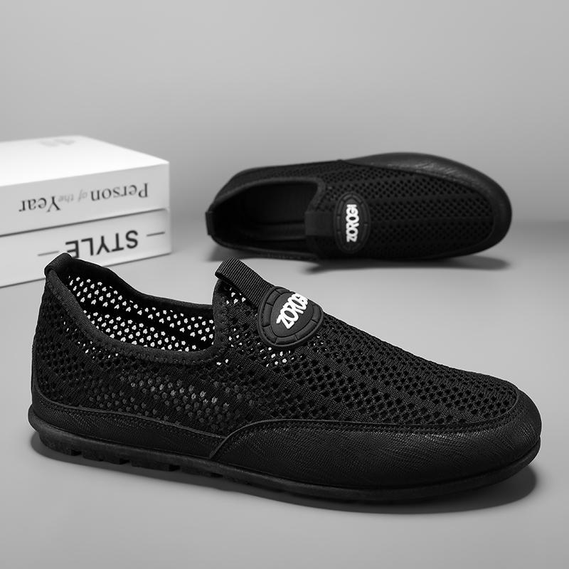 Fashion 2025 Hot Sale Men Loafers Shoes Breathable Slip On Mens Shoes Lightweight Flat Sneakers Men Walking Shoes Outdoor Mesh Footwear