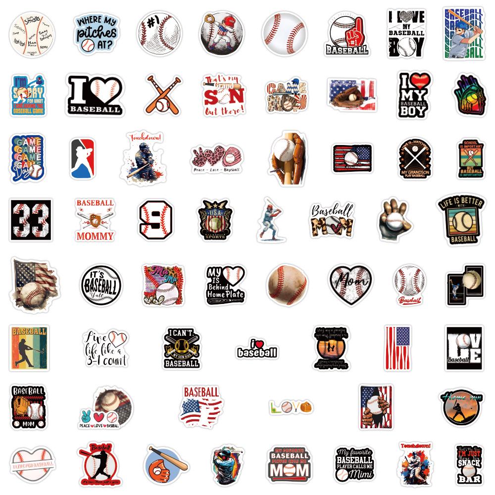 60 Waterproof Baseball Graffiti Stickers for DIY Decoration and Notebooks