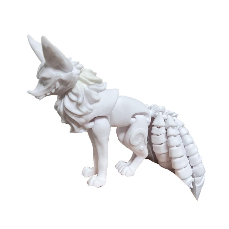 Articulated Nine Tailed Foxes Model, 3D Printed Multi Joint Collectible Figurine, Home Decoration Craft