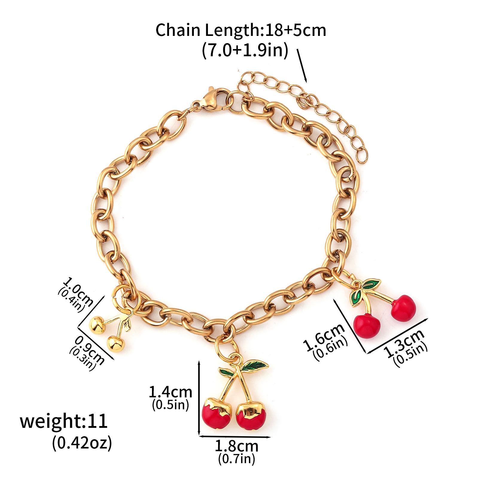 Браслет для женщин с подвесками Красная вишня Клубника Аксессуар для украшения