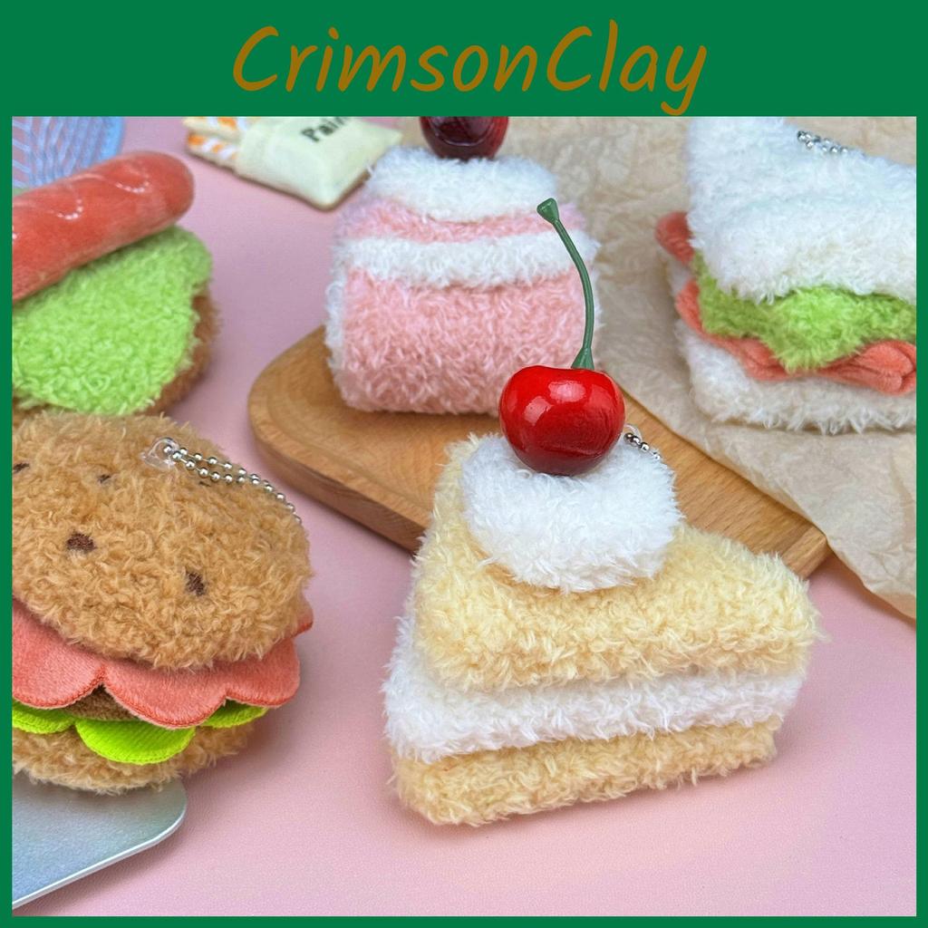 Cake Cherry Cute Burger Three Names Hot Dog Plush Toy Pendant For Decor Bag