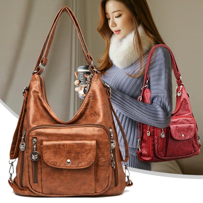 Deri Tote Çanta Kadın Büyük Kapasiteli Çanta Omuz Crossbody Çanta