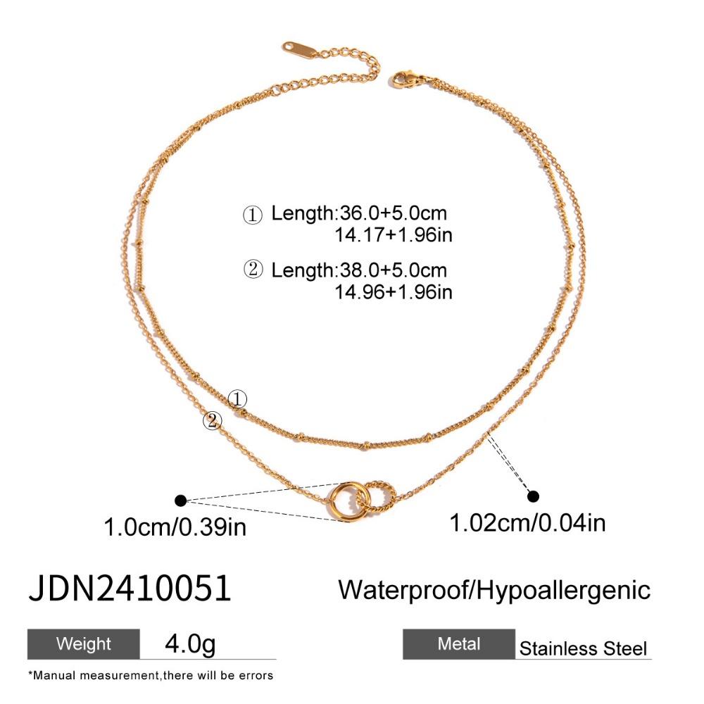 Double-layer Stacked Titanium Steel Necklace Light Luxury High-end Clavicle Chain Stainless Steel Jewelry Does Not Fade
