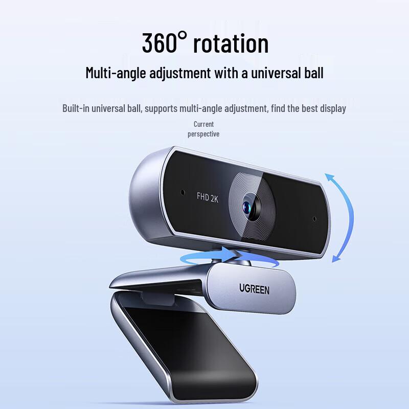 UGREEN 2K HD USB Webcam with Microphone & Autofocus