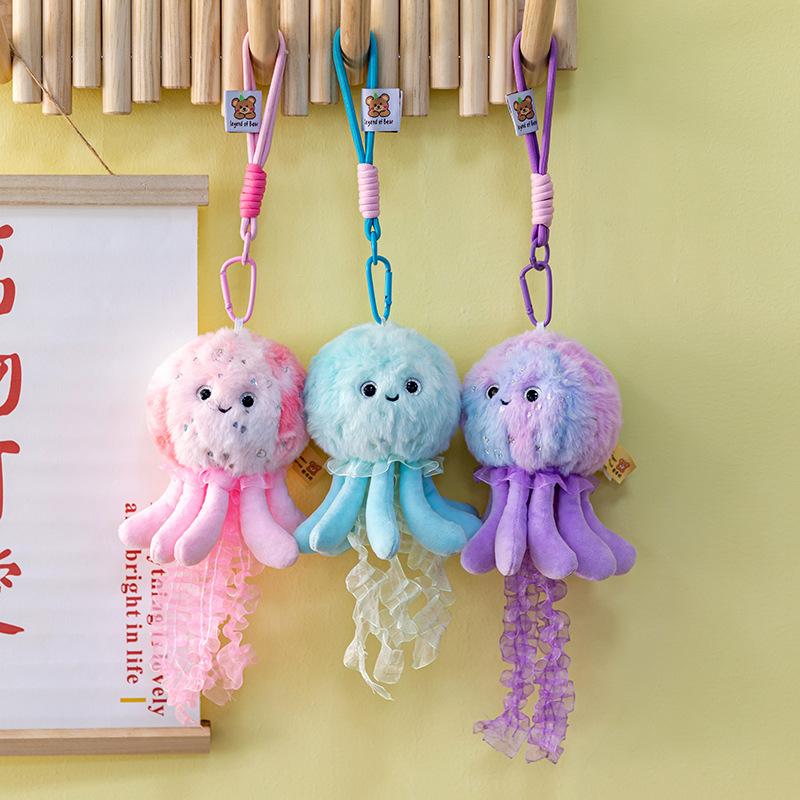 Cartoon Jellyfish Plush Toy Aquarium Event Promotion Gift Octopus Keychain Backpack Pendant
