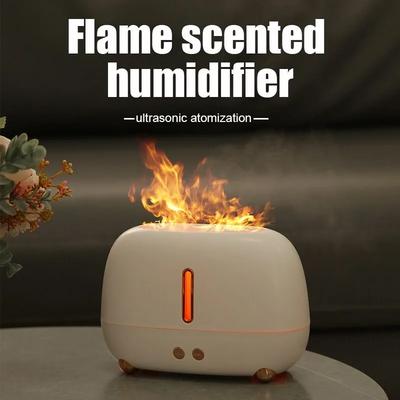 Incense Humidifier Colorful Simulation Flame Home Bedroom Hotel Office Air Humidification  Can Add Essential Oil  USB Charging