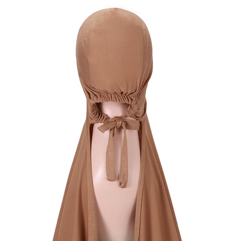 Muslim Modal Adjustable Scarf Rope Cap Jersey Lnstant Hijab Soft Turban Plain Shawl Solid Headband Wraps Foulard Femme