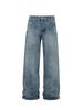 Unisex Retro Bootcut Jeans: 15.5oz Washed Heavyweight, Loose Fit Casual Pants