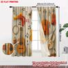 2D flat printing 2pcs Window Curtains Colorful Musical Instruments Display Digital Printed Polyester Drapes Birthday Party Use
