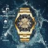 Gold Watch with 3ATM Water Luminous Analog Stainless Stylish Quartz and Gold A Perfect Gift for or Your Boyfriend Men's Calendar, Resistance, Display,