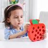 Wooden Caterpillar Apple Lacing Toy: Early Education Game for Children