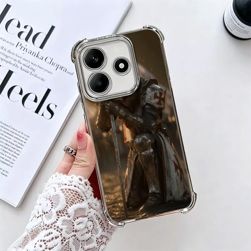 

Crusades Knights Templar Plating Phone Case For Xiaomi Redmi Note 14 15 Pro Plus 13 12 11 11S 11T 10 9S 9 5G Anti-Fall Airabag C Redmi Note 10 Pro 4G
