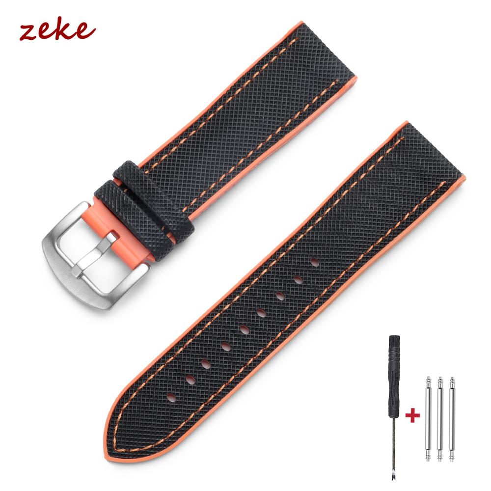 20mm Nylon Silikon Uhrenarmband für Omega für IWC Uhren Herren Sport Genähtes Uhrenband 18/21/22mm Weiches Ersatz-Uhrenband