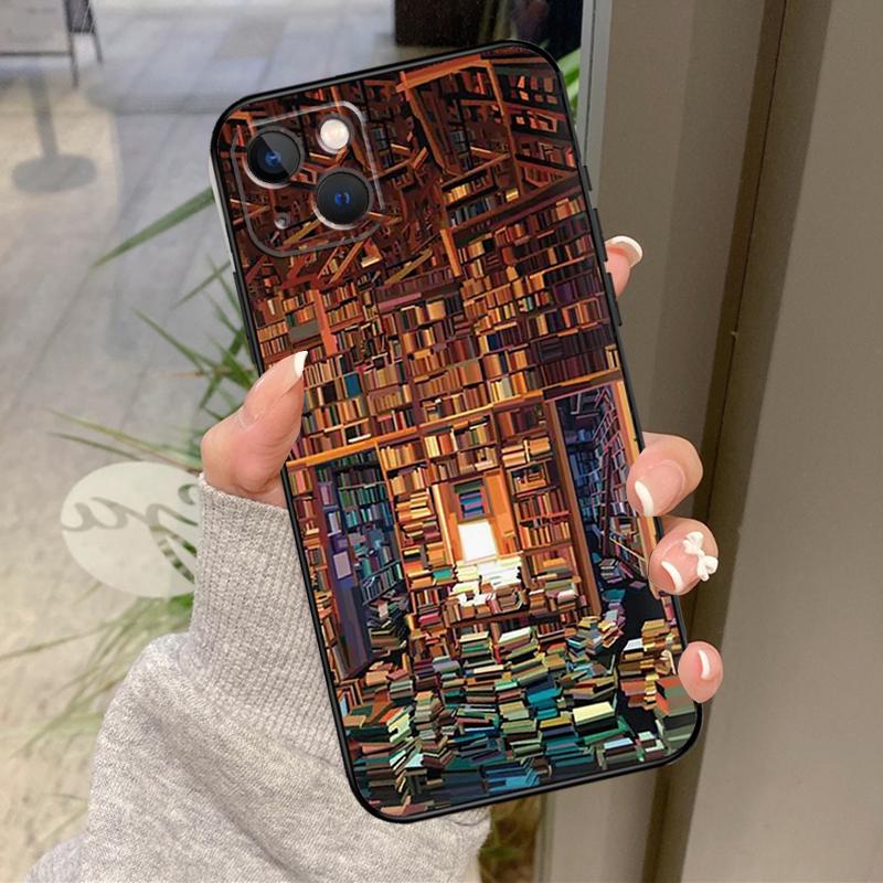 

Library Bookish Phone Case For iPhone 11 12 13 14 15 16 Pro Max Mini X XS Max XR Plus SE2 Full Back Cover iPhone 13 mini