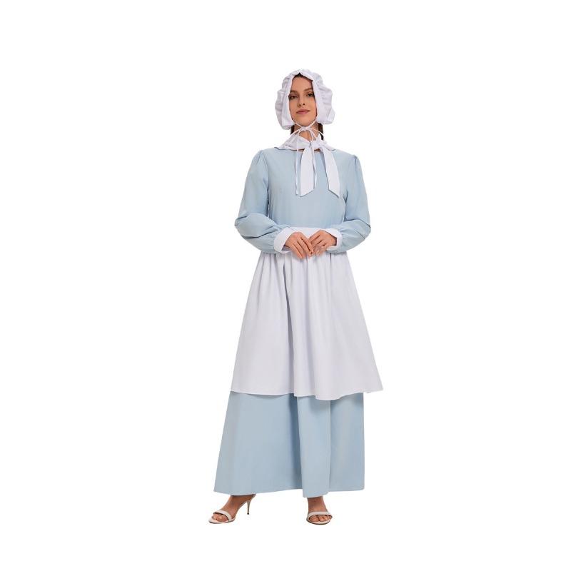 Halloween Adult New Maid Maid Blue and White Maid Dress Drama Performance Costume