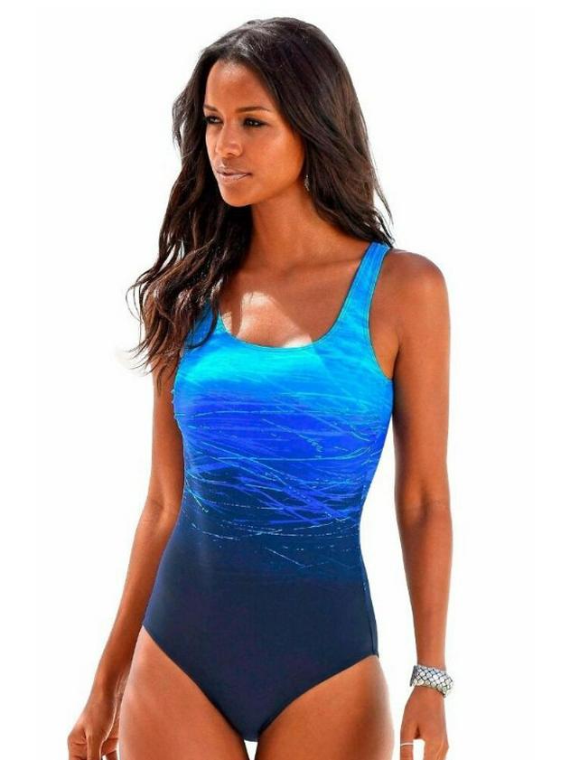 Gradient Print Plus Size One-Piece Bikini: Sexy Backless European & American Style