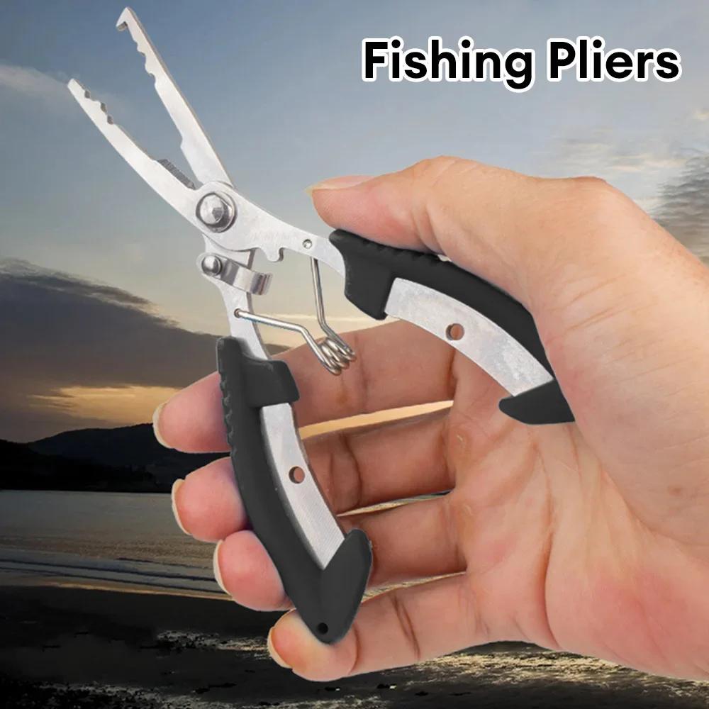 Stainless Steel Fishing Pliers Braid Line Lure Cutter Hook Remover Fish Tongs Multifunctional Fishing Scissors Fishing Equipment