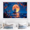 5d DIY Diamond Painting Cross Stitch Moon Sailboat Night View Diamond Embroidery Mosaic Full Round Drill Home Decor