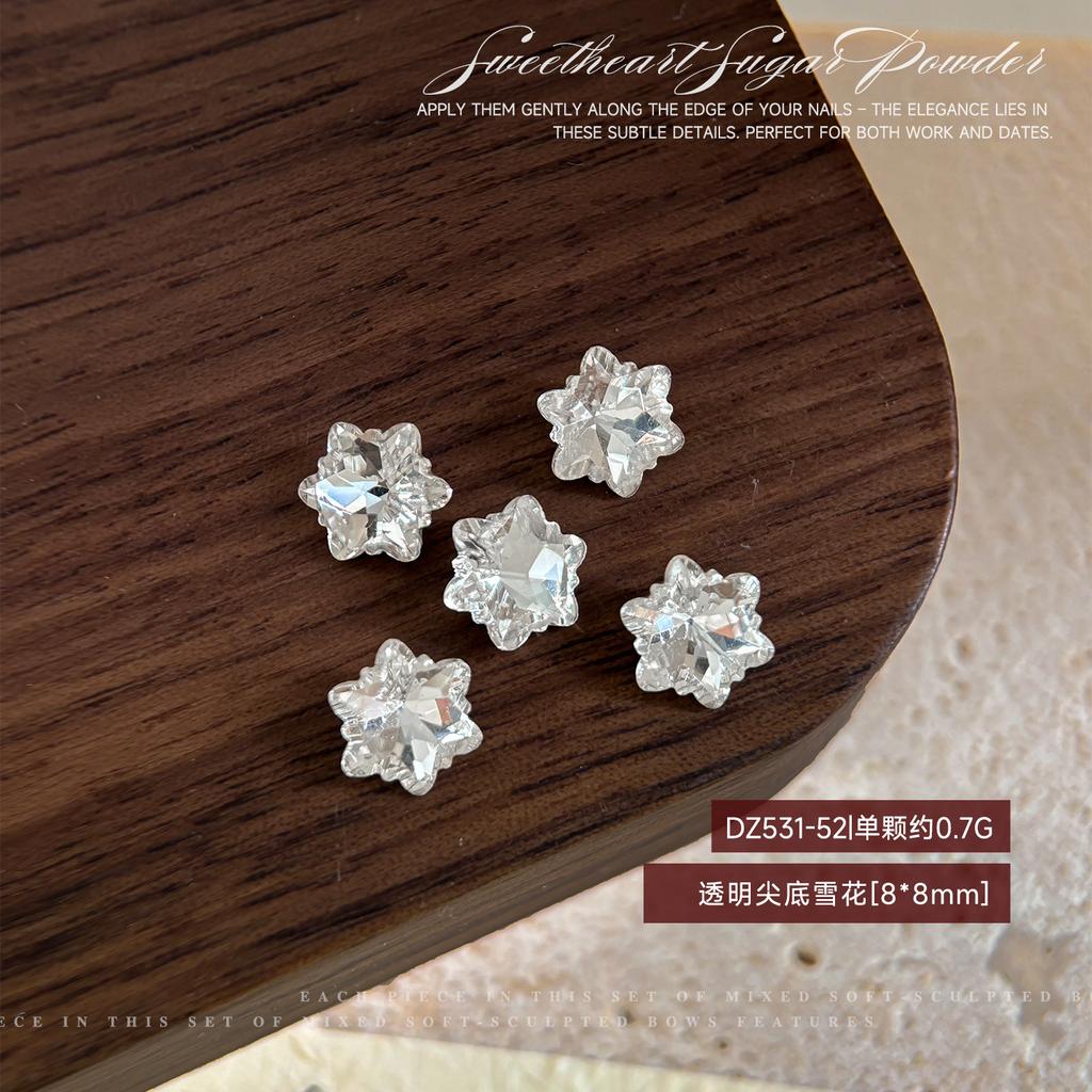 Christmas Snowflake Nail Drill Decoration Super Sparkling Large Small Crystal Powder Shaped Versatile Series
