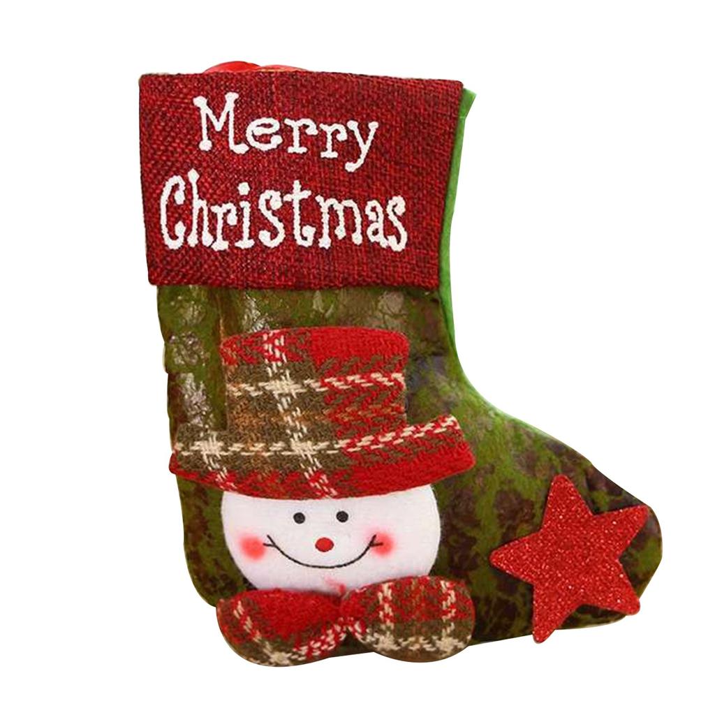 Christmas Tree Decoration Pendant Retro Printed English Christmas Socks