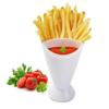 1pc 2 In 1 French Fries Cups Plastic Cups Sauces Snacks Dessert Plate Ketchup Slant Cup Two Cup Spout Kitchen Accessories