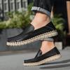 Handmade Genuine Leather Men Shoes Comfortable Casual Shoes For Men Loafers Moccasins Men Flats Shoes Driving Shoes Large Size 38-46