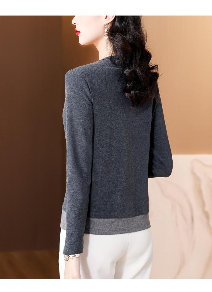 Elegant Korean Style Two-Piece Long-Sleeve Top for Women - Loose, Versatile, and Stylish Base Layer Shirt