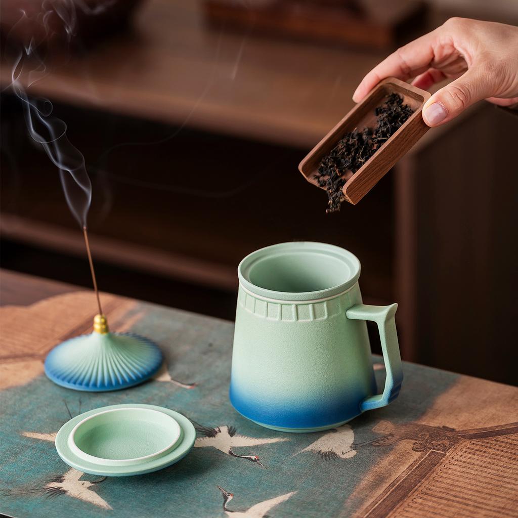 Forbidden City merchandise ceramic teacups office cups personal high-end filter mugs with lids gift box