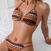 Neuer Damen-Strick-Bikini mit Kontrasten TK352