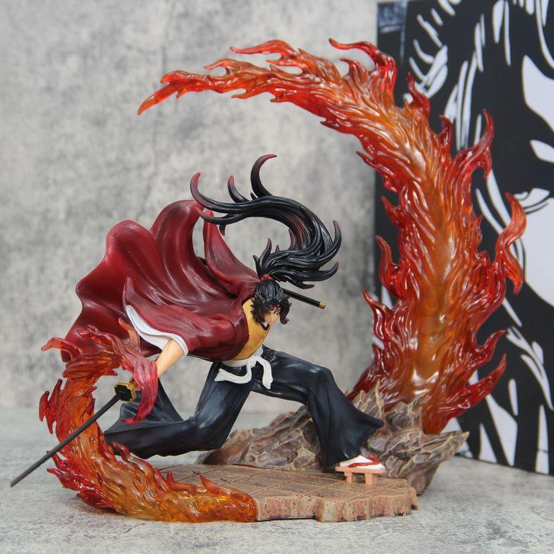 Demon Slayer Figures Kokushibo Anction Figure Battery Luminescence Fierce Battle PVC Model Tsugikuni Yoriichi Figur Collect Toys